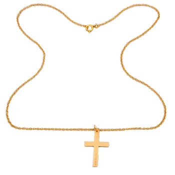 9ct gold 1.5g 16 inch Cross Pendant with chain